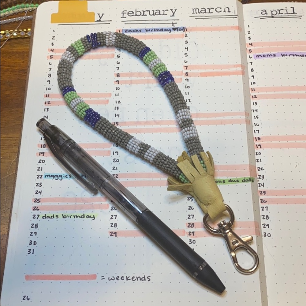 Handmade beaded keychain